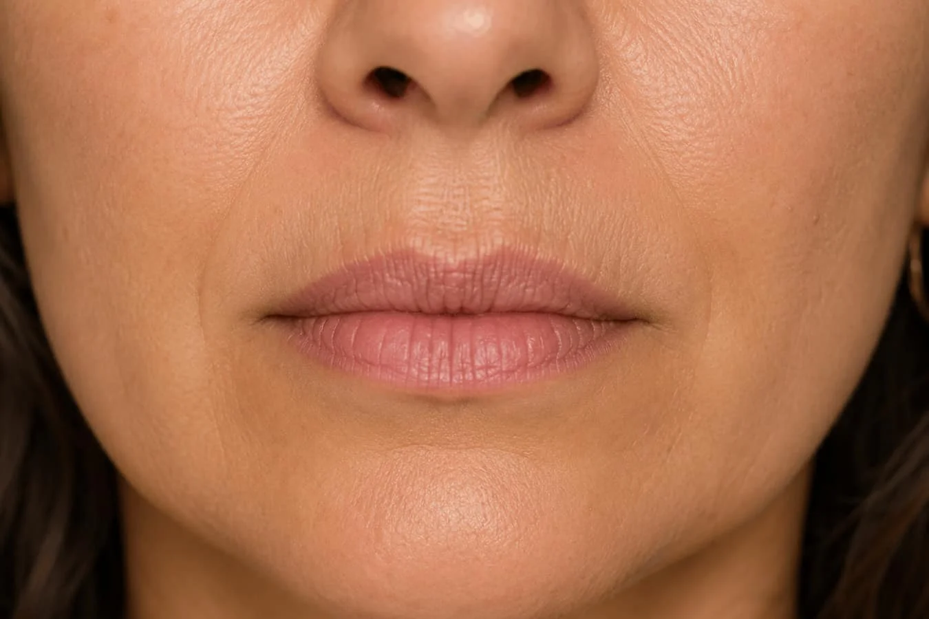 woman's face and lips concept of laser resurfacing lip lines.