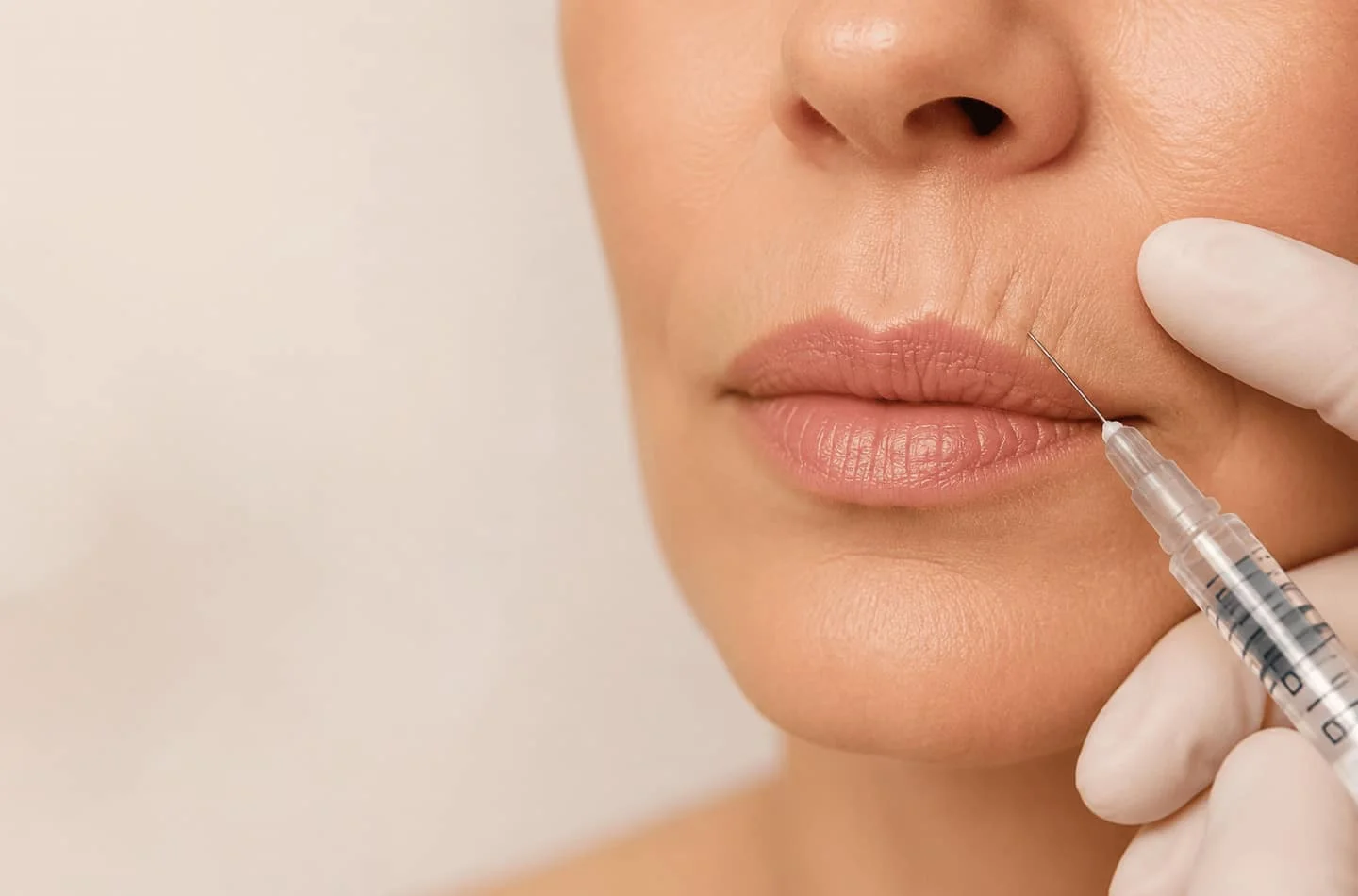 lip injections for lip lines performed on womans lips